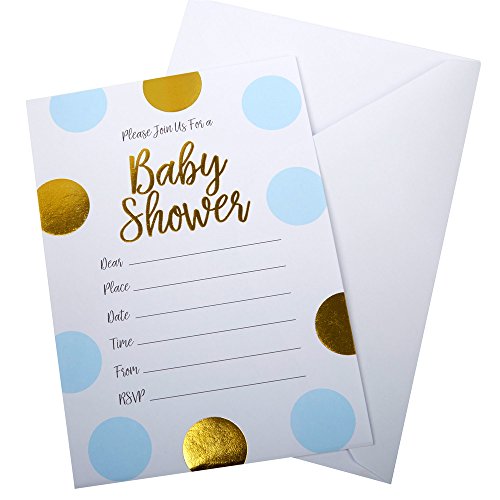 Neviti Muster funktioniert – Baby Dusche Einladungen mit Umschlägen blau, 10 Stück Neviti Muster funktioniert – Baby Dusche Einladungen mit Umschlägen blau, 10 Stück von Neviti