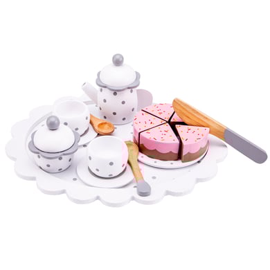 New Classic Toys Tee Set mit Schneidekuchen weiß von New Classic Toys