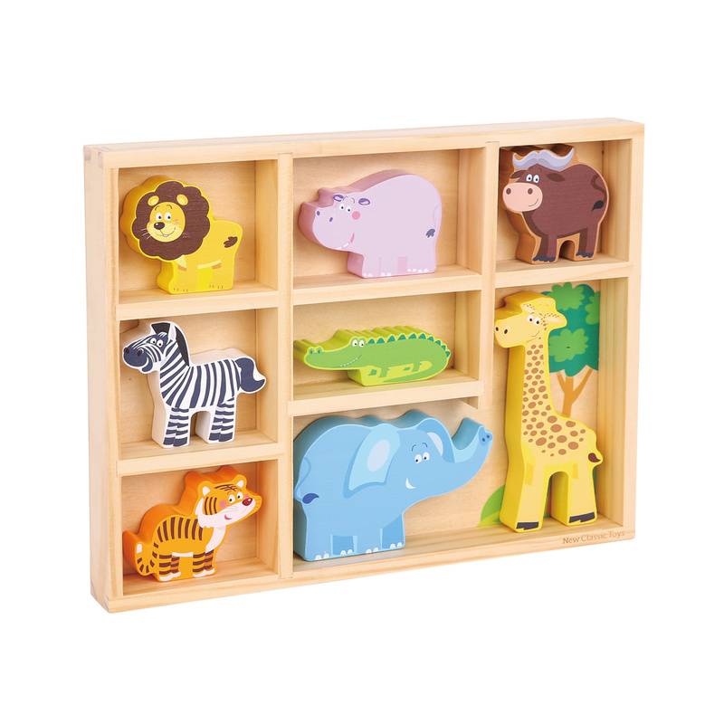 Figuren-Set SAFARITIERE in Holzbox von New Classic Toys
