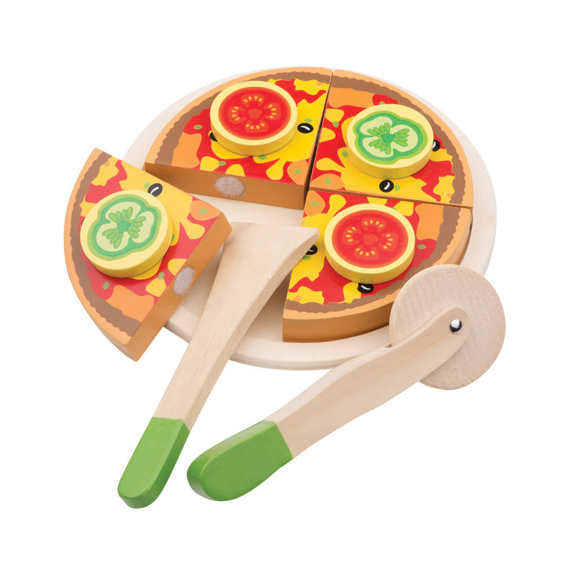 Holz-Pizza GEMÜSE 7-teilig zum Schneiden von New Classic Toys