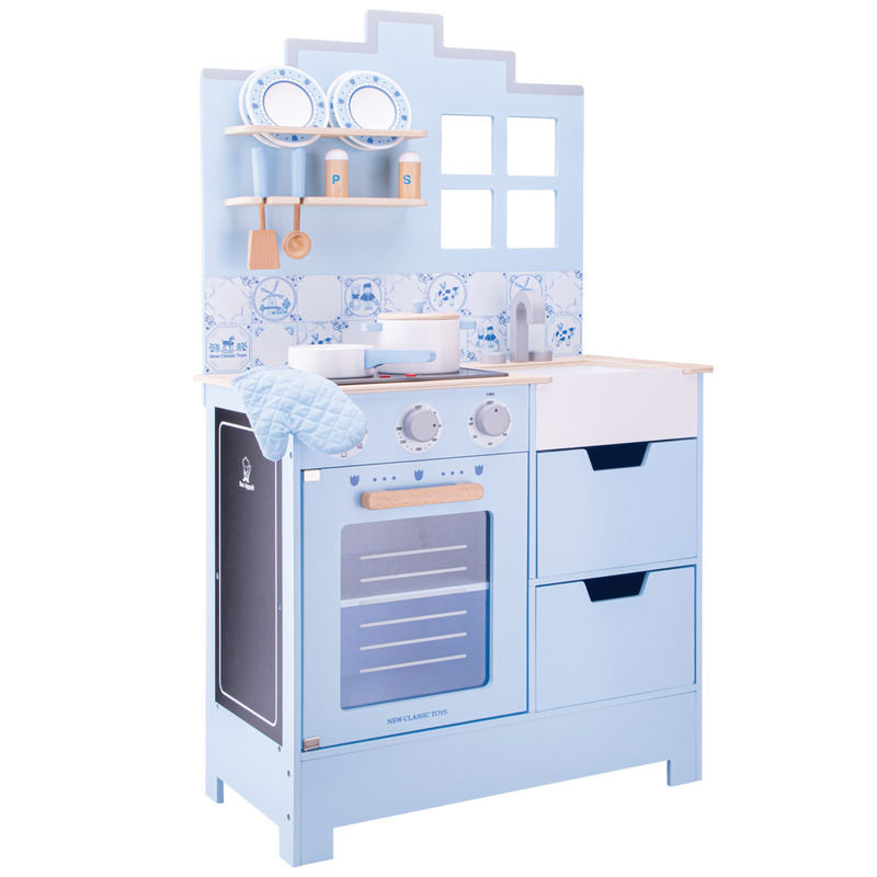 Kinder-Küche DELFT in blau von New Classic Toys