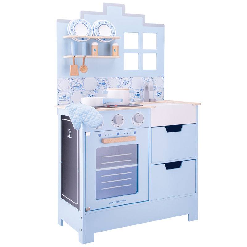 Kinder-Küche DELFT in blau von New Classic Toys