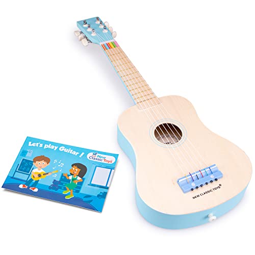 New Classic Toys - 10301 - Musikinstrument - Spielzeug Holzgitarre - Natur/Blau von Eitech