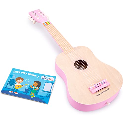 New Classic Toys - 10302 - Musikinstrument - Spielzeug Holzgitarre - Natur/Rose von New Classic Toys