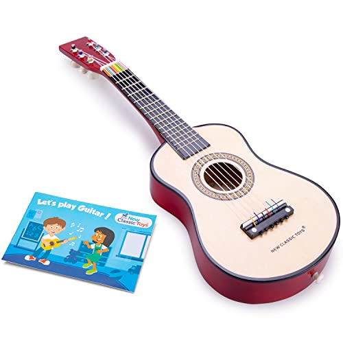 New Classic Toys - 10344 - Musikinstrument - Spielzeug Holzgitarre - Naturel von New Classic Toys