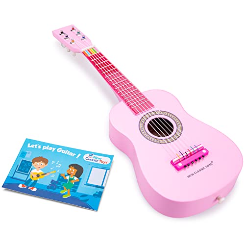 New Classic Toys - 10345 - Musikinstrument - Spielzeug Holzgitarre - Rosa von New Classic Toys