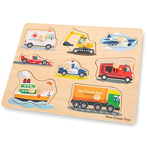 New Classic Toys 10432 Peg Puzzle-Transport-8 Pieces-FSC 100%-Certified Wood von New Classic Toys