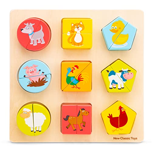 New Classic Toys 10460 Shape Block Puzzle-Animals von New Classic Toys