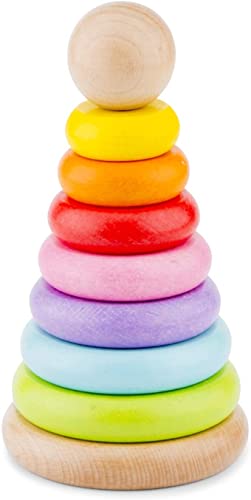 New Classic Toys 10501 Rainbow Stacking Toy, Multicolore Color von New Classic Toys