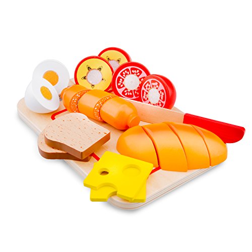 New Classic Toys - 10578 - Kinderrollenspiele - Schneideset Frühstück mit Brettchen - 10 Teile von Eitech