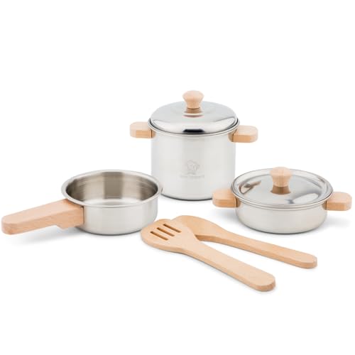 New Classic Toys 10640 Metal Pan Set, Metallpfannenset von New Classic Toys