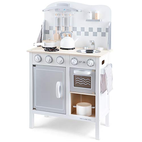 New Classic Toys 11061 Kitchenette-Bon Appetit-Deluxe-White/Silver, Multicolore Color von New Classic Toys