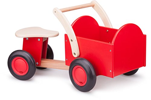 New Classic Toys - 11400 - Spielfahrzeuge - Kinder Holz-Rutscher Rutschauto mit Kasten in Rot von New Classic Toys