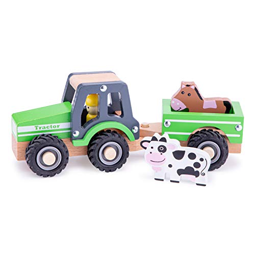 New Classic Toys - 11941 - Spielfahrzeuge - Traktor mit Anhänger, grün von New Classic Toys