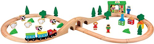 New Classic Toys 31916 Zug-Set aus Holz, Multi Color von New Classic Toys