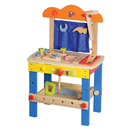 New Classic Toys L10157 Builder Carpentry Construction Work Bench, Multi Color von New Classic Toys
