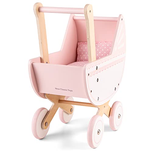 New Classic Toys Puppenwagen mit Bettzeug - Rosa von New Classic Toys