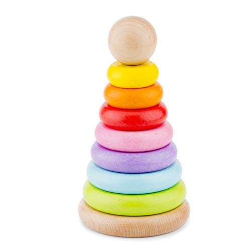 New Classic Toys 10501 Rainbow Stacking Toy, Multicolore Color von Eitech