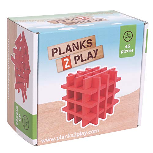 Planks 2 Play - 45 Planken - Rot von New Classic Toys