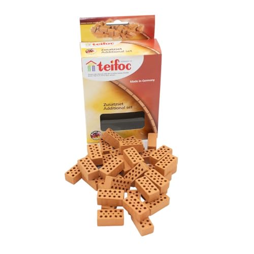 teifoc Mini Ziegelsteine - Steinbaukasten Zubehör 906601, Backsteine Rot, 32 Stück, Miniatur Ziegelsteine für Modellbau, zum Basteln für Kinder ab 3 Jahren und Erwachsene teifoc Mini Ziegelsteine - Steinbaukasten Zubehör 906601, Backsteine Rot, 32 Stück, Miniatur Ziegelsteine für Modellbau, zum Basteln für Kinder ab 3 Jahren und Erwachsene von Teifoc