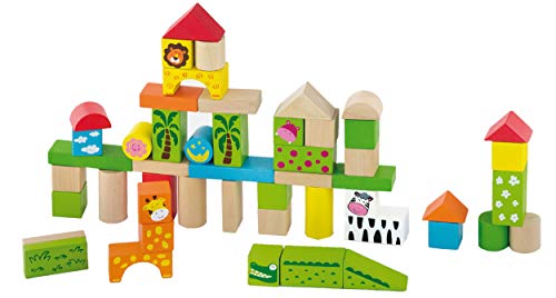 Viga Toys - Holzebausteine - Zoo - 50 Stück von New Classic Toys