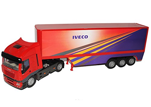 New Ray Iveco Stralis Rot 40`Container Trailer Truck LKW 1/32 Modell Auto mit individiuellem Wunschkennzeichen von New Ray