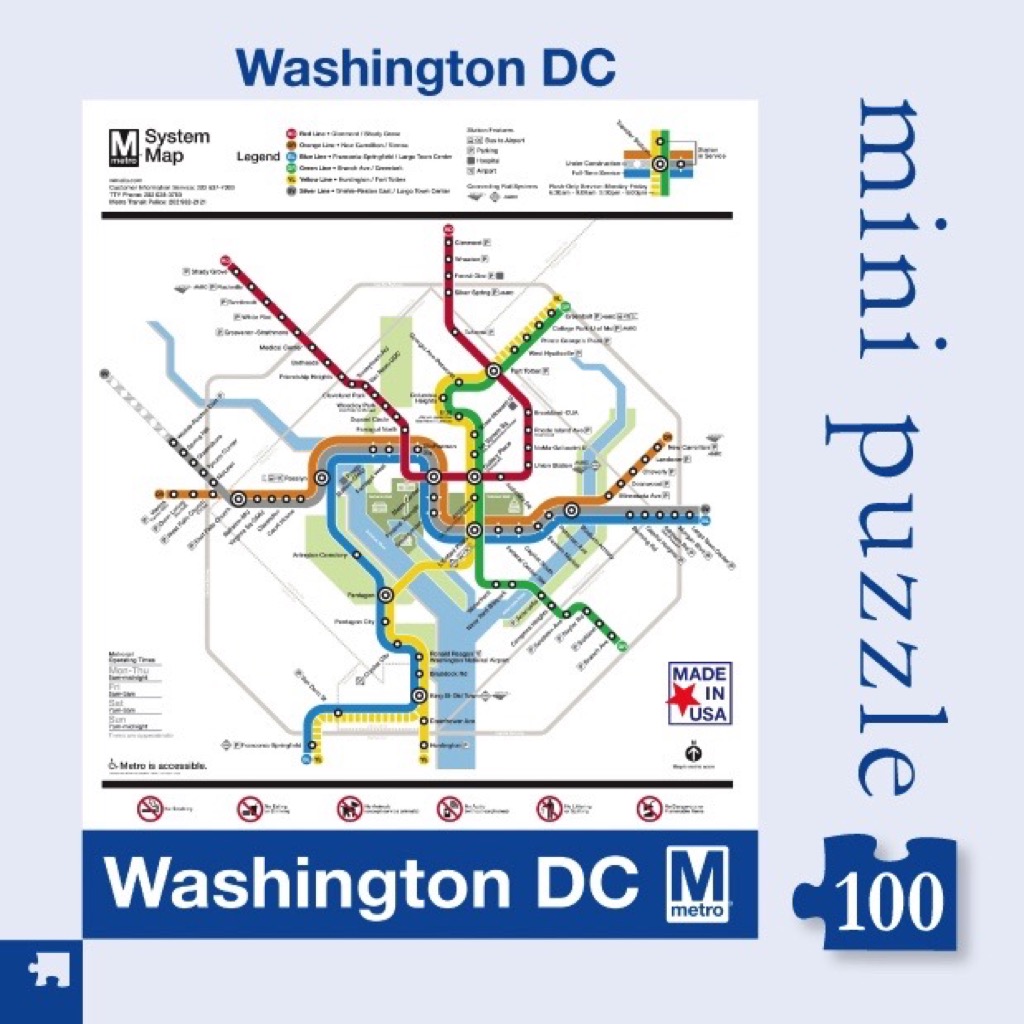 New York Puzzle Company DC Metro Map 100 Teile Puzzle New-York-Puzzle-SW132 von New York Puzzle Company