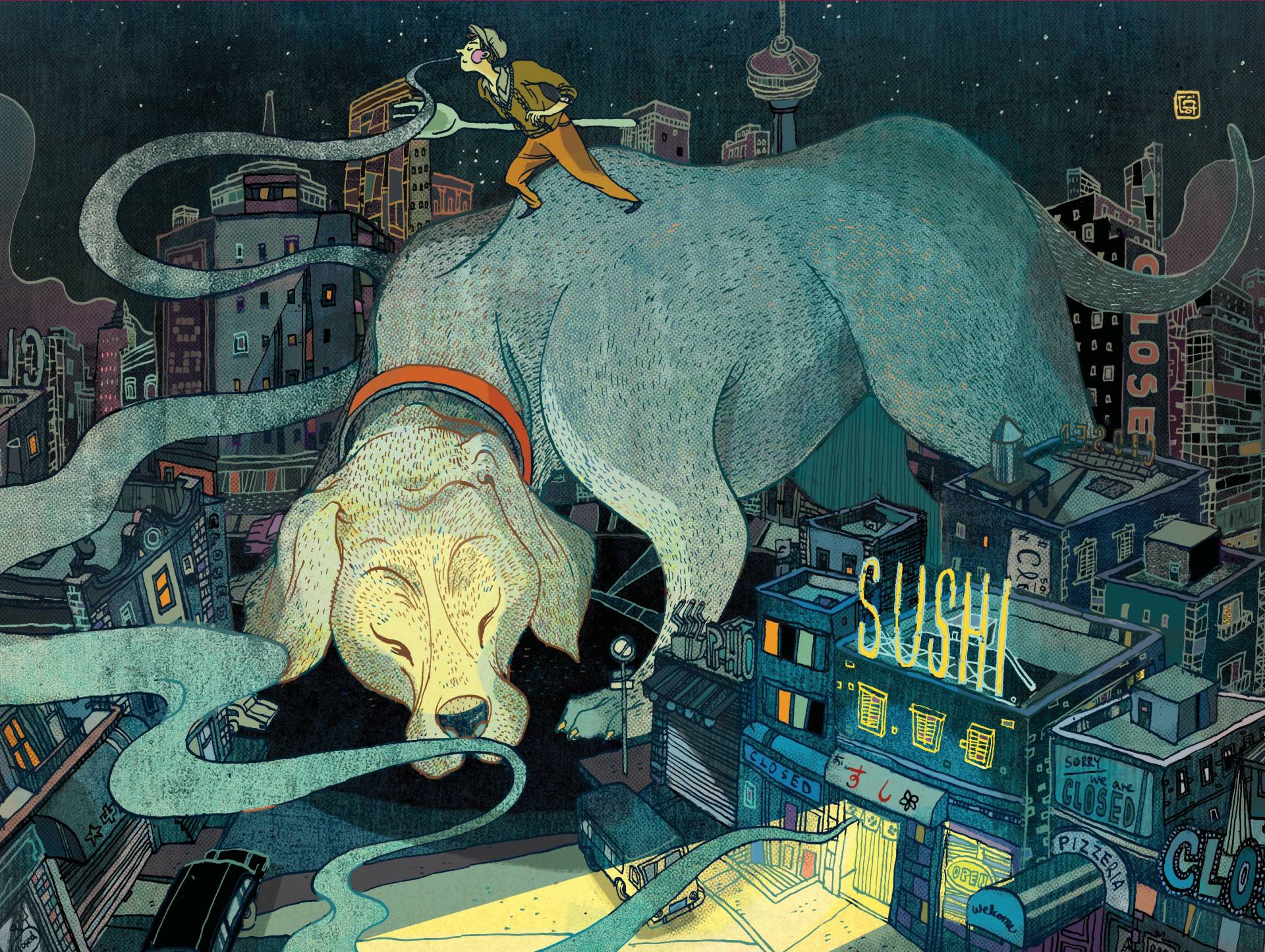 New York Puzzle Company Late Night Dining 1000 Teile Puzzle New-York-Puzzle-VN2461 von New York Puzzle Company