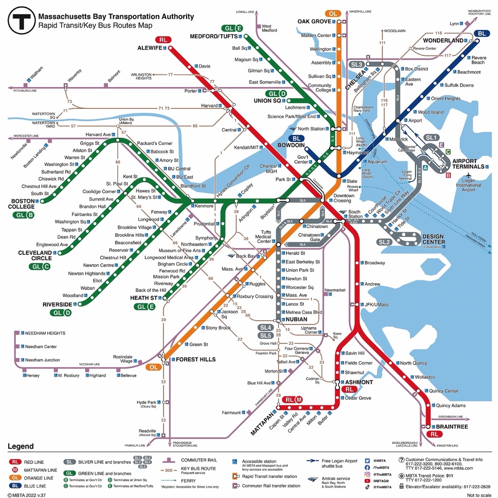 New York Puzzle Company XXL Teile - Boston T Map 500 Teile Puzzle New-York-Puzzle-SW121 von New York Puzzle Company