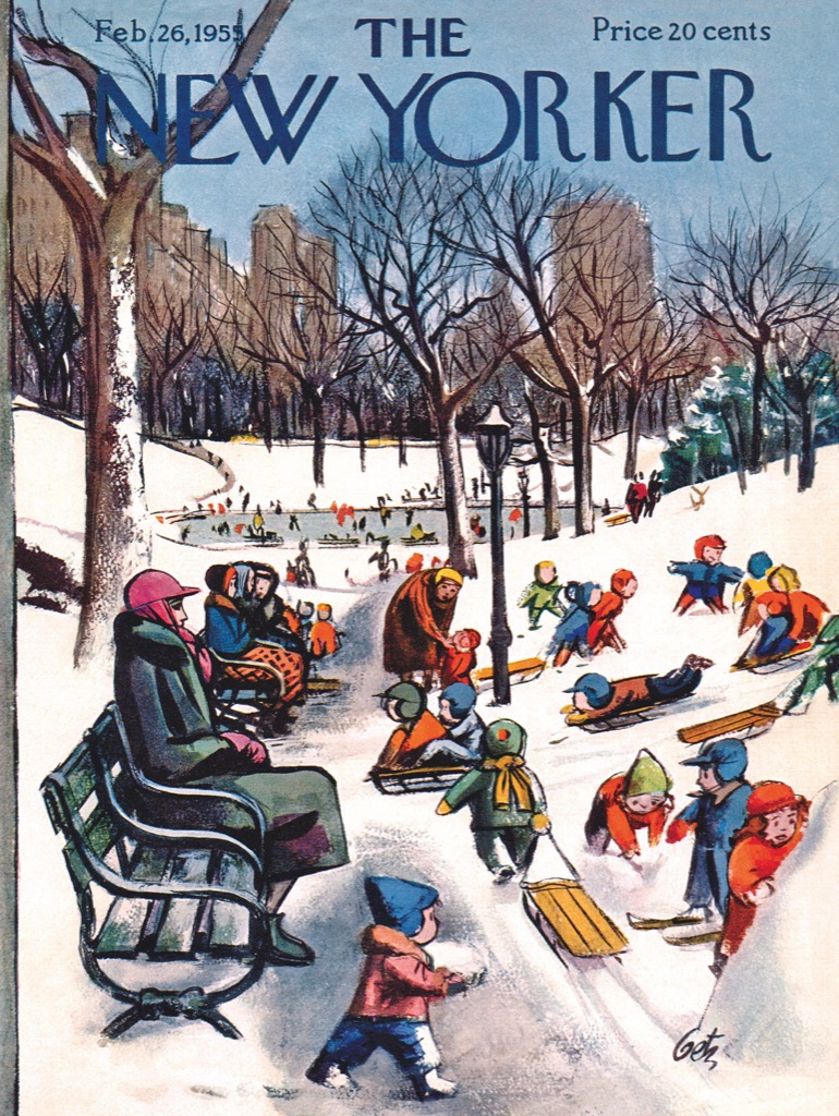 New York Puzzle Company XXL Teile - The New Yorker - Sledding in the Park 500 Teile Puzzle New-York-Puzzle-NY1886 von New York Puzzle Company