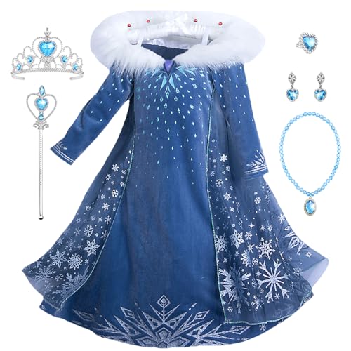 New front Elsa kostüm für Mädchen Kinder Prinzessinnenkleid mit Zubehöre Krone Zauberstab Ring elegant Kleidung für Karneval Weihnachten Verkleidung Party Geschenk Geburtstagsfeiern, Blau, 140 New front Elsa kostüm für Mädchen Kinder Prinzessinnenkleid mit Zubehöre Krone Zauberstab Ring elegant Kleidung für Karneval Weihnachten Verkleidung Party Geschenk Geburtstagsfeiern, Blau, 140 von New front