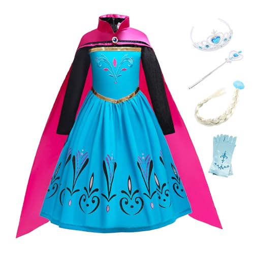 New front Kostüm für Mädchen Prinzessin anna Kleid Blau Langkleid mit Zubehöre für Kindergarten Geburtstagsfeiern Geschenk Karneval Halloween Verkleidung, Blau, 100 New front Kostüm für Mädchen Prinzessin anna Kleid Blau Langkleid mit Zubehöre für Kindergarten Geburtstagsfeiern Geschenk Karneval Halloween Verkleidung, Blau, 100 von New front
