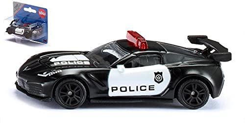 Für Chevrolet Corvette ZR1 Polizei 80 mm - Siku - Ordnungskräfte - Die Cast - Modellbau von New
