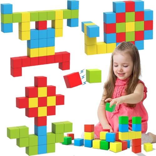 40pcs Magnetische Bausteine,Build Mine Magnete Welt Set,Magnetisches Spielzeug für Kinder im Alter von 3 4 5 6 7 8,Sensorisches Spielzeug für Jungen und Mädchen ab 3 Jahren von NewJoy