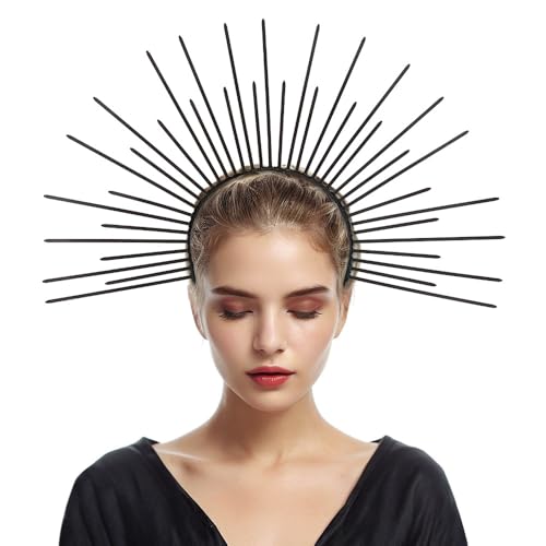 NewL Fashion Sun Goddess Halo Headband Retro Sawtooth Black Hair Hoop Cosplay Hairband Eye-Catching Accessory for Halloween Stage Parties Easter NewL Fashion Sun Goddess Halo Headband Retro Sawtooth Black Hair Hoop Cosplay Hairband Eye-Catching Accessory for Halloween Stage Parties Easter von NewL