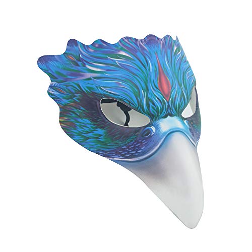 NewL Halloween 3D Tier Halbgesichtsmaske Maskerade Party Cosplay Kostüm für Damen und Herren (Blauer Adler) von NewL