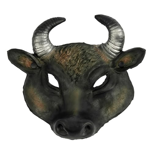 NewL Halloween 3D Tier Halbgesichtsmaske Maskerade Party Cosplay Kostüm für Damen und Herren (Buffalo) von NewL