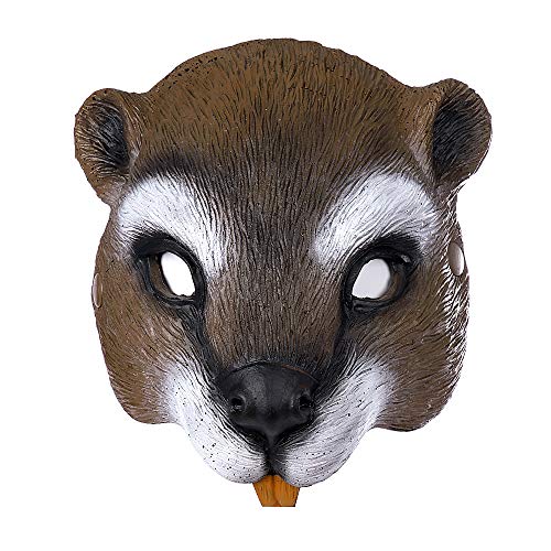 NewL Halloween 3D Tier Halbgesichtsmaske Maskerade Party Cosplay Kostüm für Damen und Herren (Eichhörnchen -2) von NewL