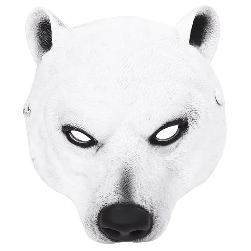 NewL Halloween 3D Tier Halbgesichtsmaske Maskerade Party Cosplay Kostüm für Damen und Herren (Eisbär) von NewL
