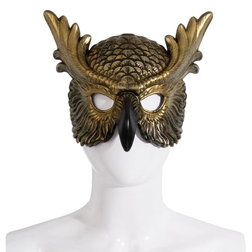 NewL Halloween 3D Tier Halbgesichtsmaske Maskerade Party Cosplay Kostüm für Damen und Herren (Eule) von NewL