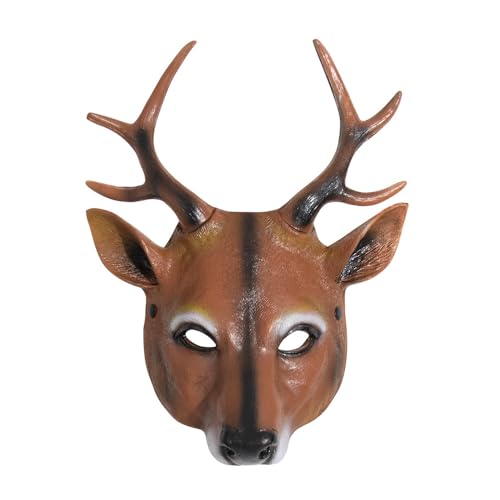 NewL Halloween 3D Tier Halbgesichtsmaske Maskerade Party Cosplay Kostüm für Damen und Herren (Hirsch) von NewL