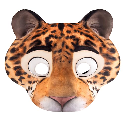 NewL Halloween 3D Tier Halbgesichtsmaske Maskerade Party Cosplay Kostüm für Damen und Herren (Leopard -2) von NewL