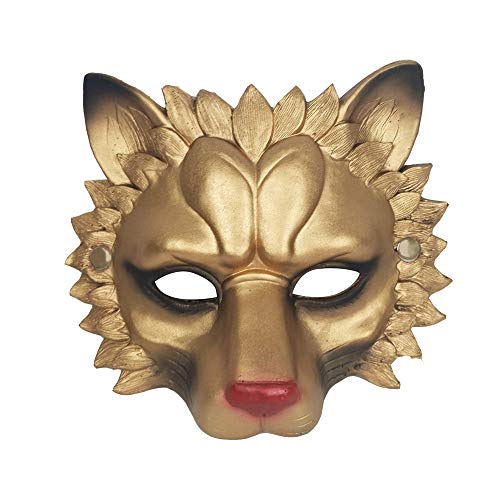 NewL Halloween 3D Tier Halbgesichtsmaske Maskerade Party Cosplay Kostüm für Damen und Herren (Löwe) von NewL