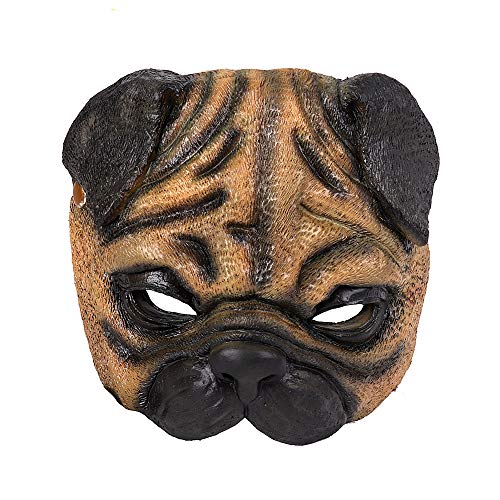 NewL Halloween 3D Tier Halbgesichtsmaske Maskerade Party Cosplay Kostüm für Damen und Herren (Mops) von NewL