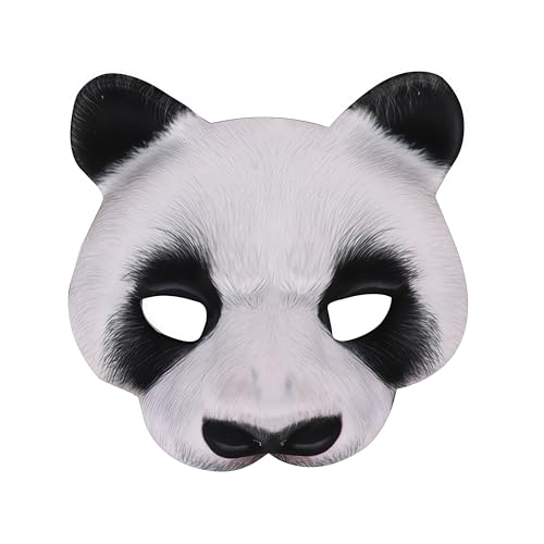 NewL Halloween 3D Tier Halbgesichtsmaske Maskerade Party Cosplay Kostüm für Damen und Herren (Panda -2) von NewL
