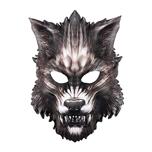 NewL Halloween 3D Wolf Tier Gesichtsmaske Maskerade Party Cosplay Kostüm für Frauen und Männer von NewL