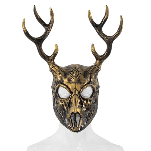 NewL Halloween Gruselige Party Maske Gruselige böse Maske Horror Thema Cosplay Kostüm Requisiten für Halloween Trick-or Treating (Goldener Schafsknochen) von NewL