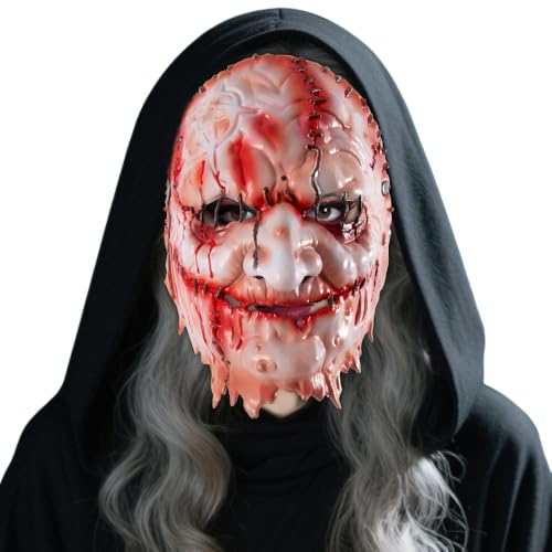 NewL Halloween Gruselige Party Maske Gruselige böse Maske Horror Thema Cosplay Kostüm Requisiten für Halloween Trick-or Treating (Red Terrifying Witch) von NewL