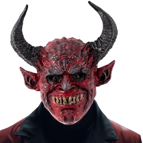 NewL Halloween Gruselige Party Maske Gruselige böse Maske Horror Thema Cosplay Kostüm Requisiten für Halloween Trick-or Treating (Roter Teufel) von NewL