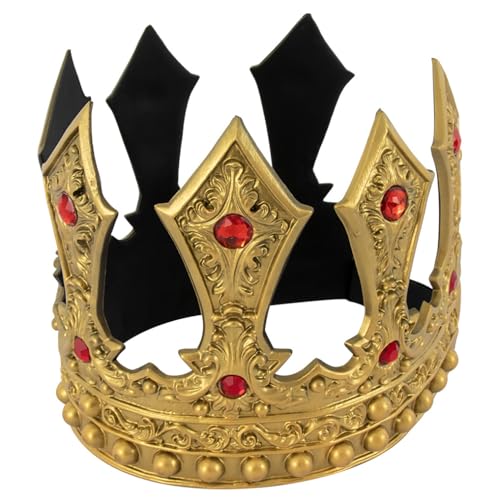 NewL Halloween-Krone, 3D-Pu-Schaum, mittelalterliche Königskrone, Retro-König, Tiara, Kopfbedeckung, Bühnenauftritt, Cosplay-Kostüm (Gold -2) von NewL